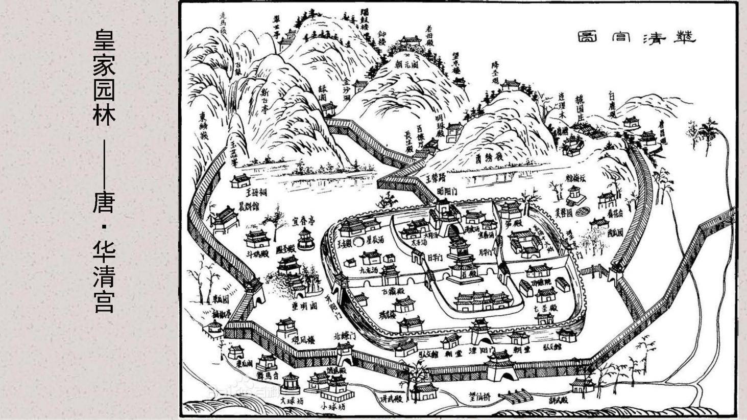 代表:辋川别业(唐朝诗人王维在陕西蓝田县南终南山建的私人别墅)