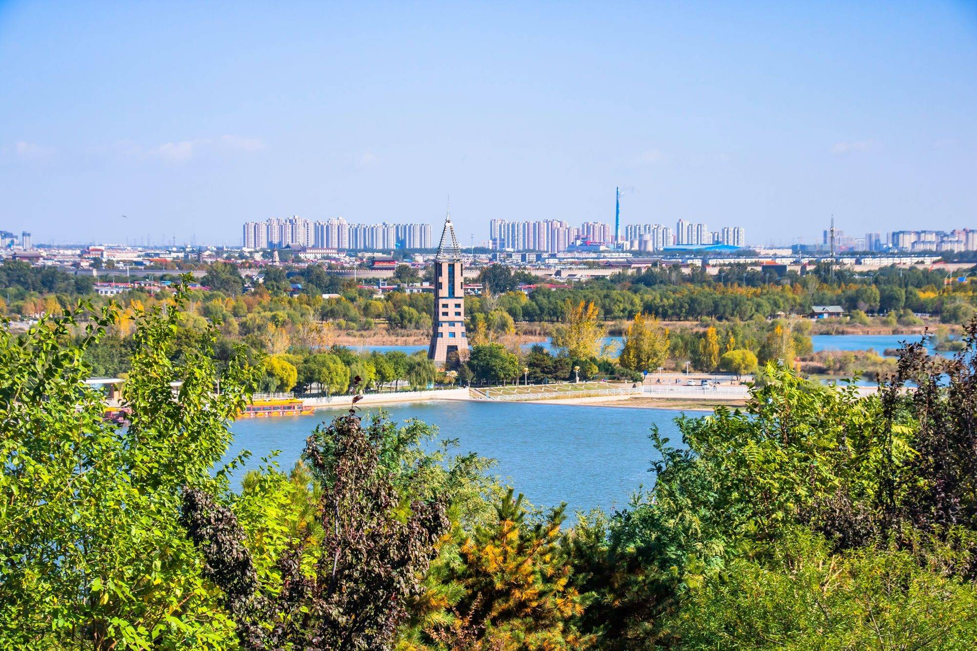 石家庄太平河城市片区,风光旖旎,碧波荡漾,是假日休闲游好去处_滹沱河