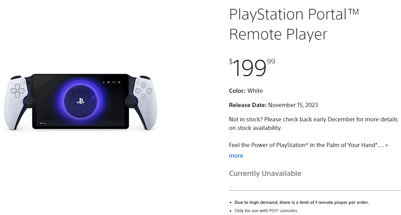 索尼新"掌机"全线售罄,被黄牛热炒到300美元以上_portal_产品_官方