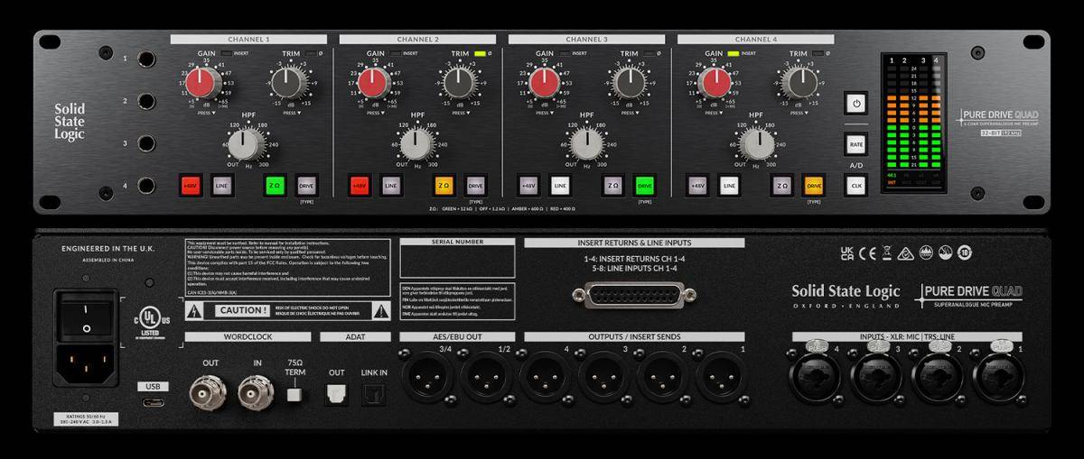 ssl (solid state logic) pure drive quad 四通道话筒晶体管放大器