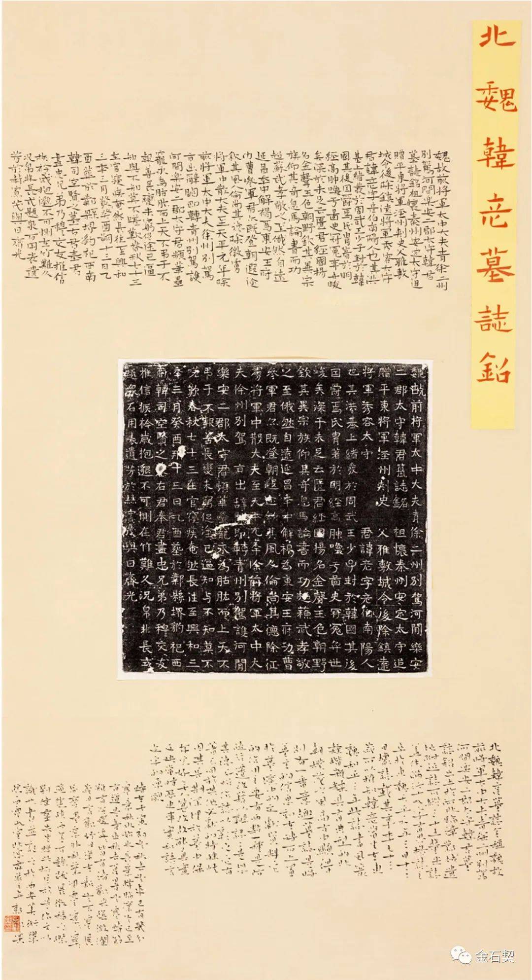 熊题跋北魏 杨文弘残石 42cm×45cm 瞿海波题跋汉 右北平铁官侯祺志石