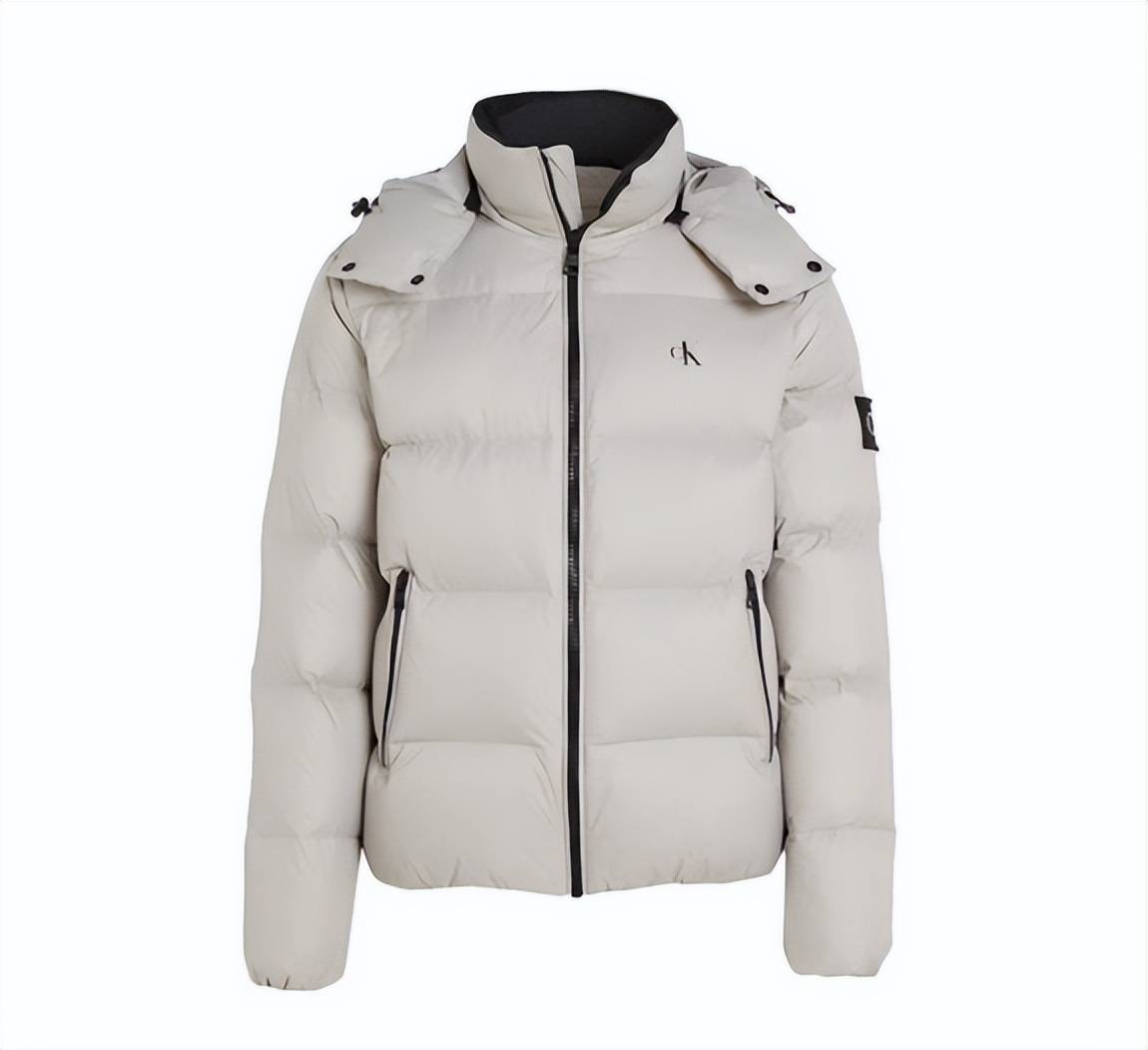 ck(卡尔文·克莱恩)男装连帽设计冬季保暖羽绒服,70%白鸭绒填充,时尚