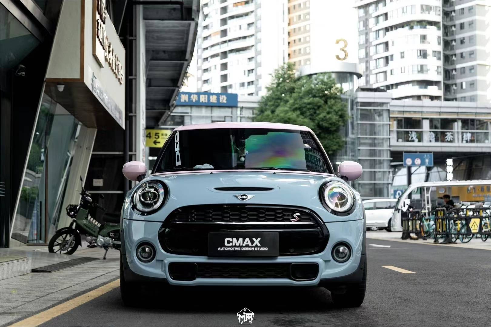 宝马mini矩阵改色膜迈森蓝,肌肉猛男的心也能融化_#matrix