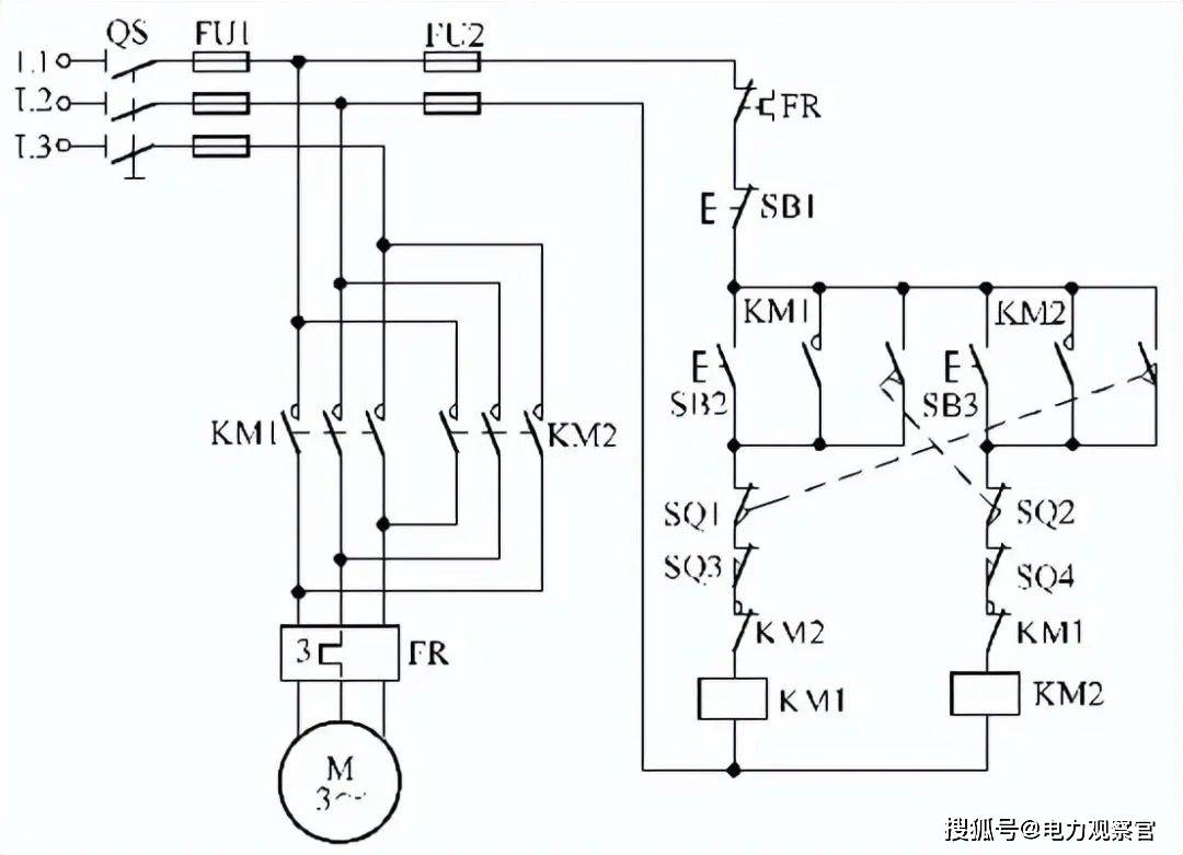 看完這48張常用電動機控制電路圖,電工接線不求人!_按鈕_繼電器_反轉