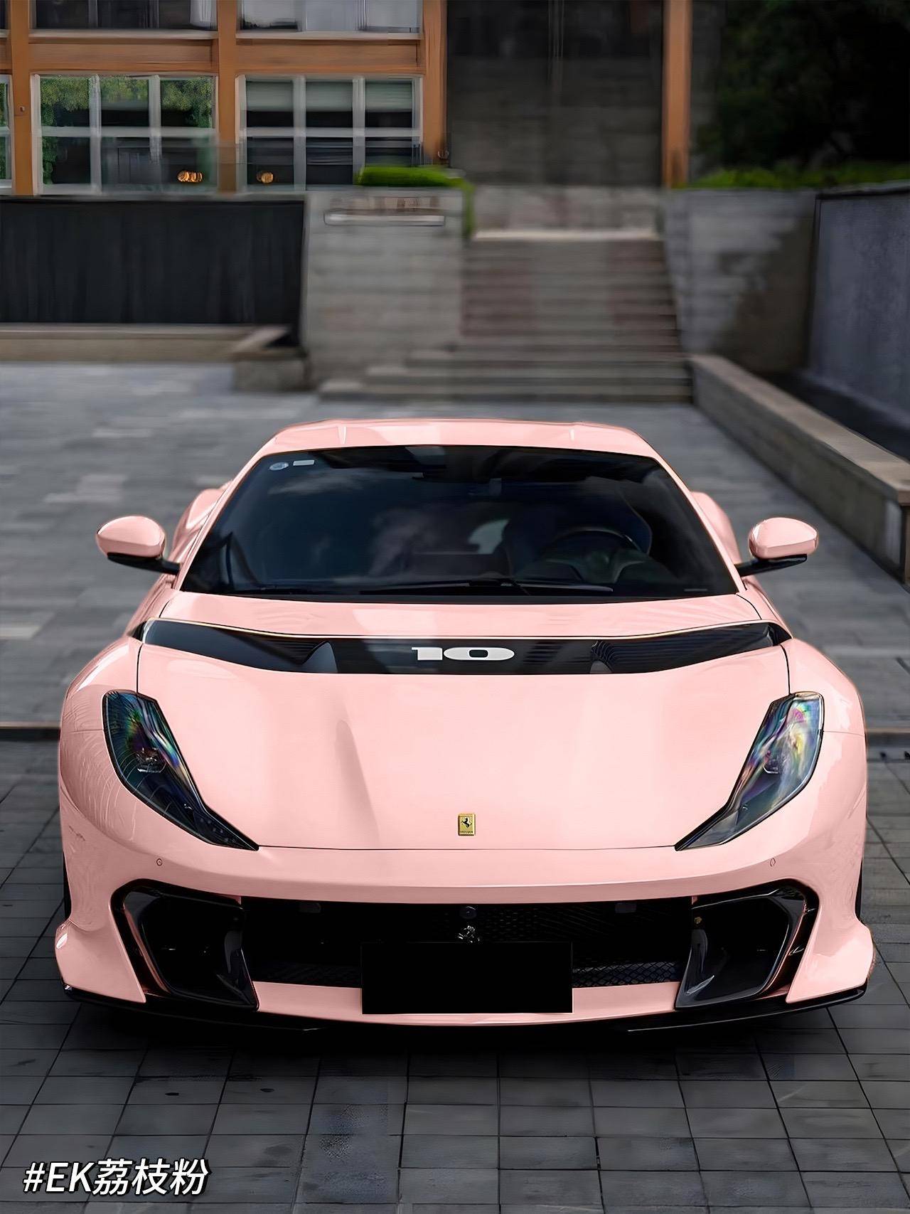 法拉利812-ek改色膜荔枝粉,美哭了～_搜狐汽车_搜狐网