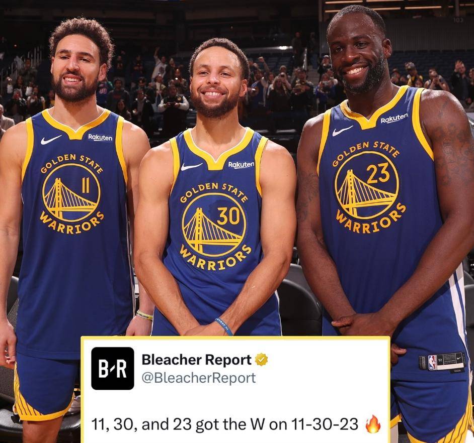 勇士官方宣布当天为水花追日(追梦,克莱,库里三人球衣号码依次为23号