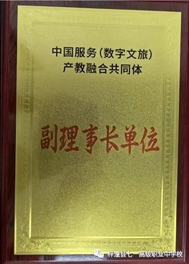 梓潼县七一职中被授"中国服务(数字文旅)产教融合