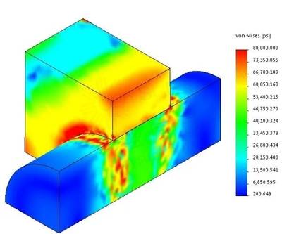 使用solidworks simulation 中的熱邊界條件來模擬壓配