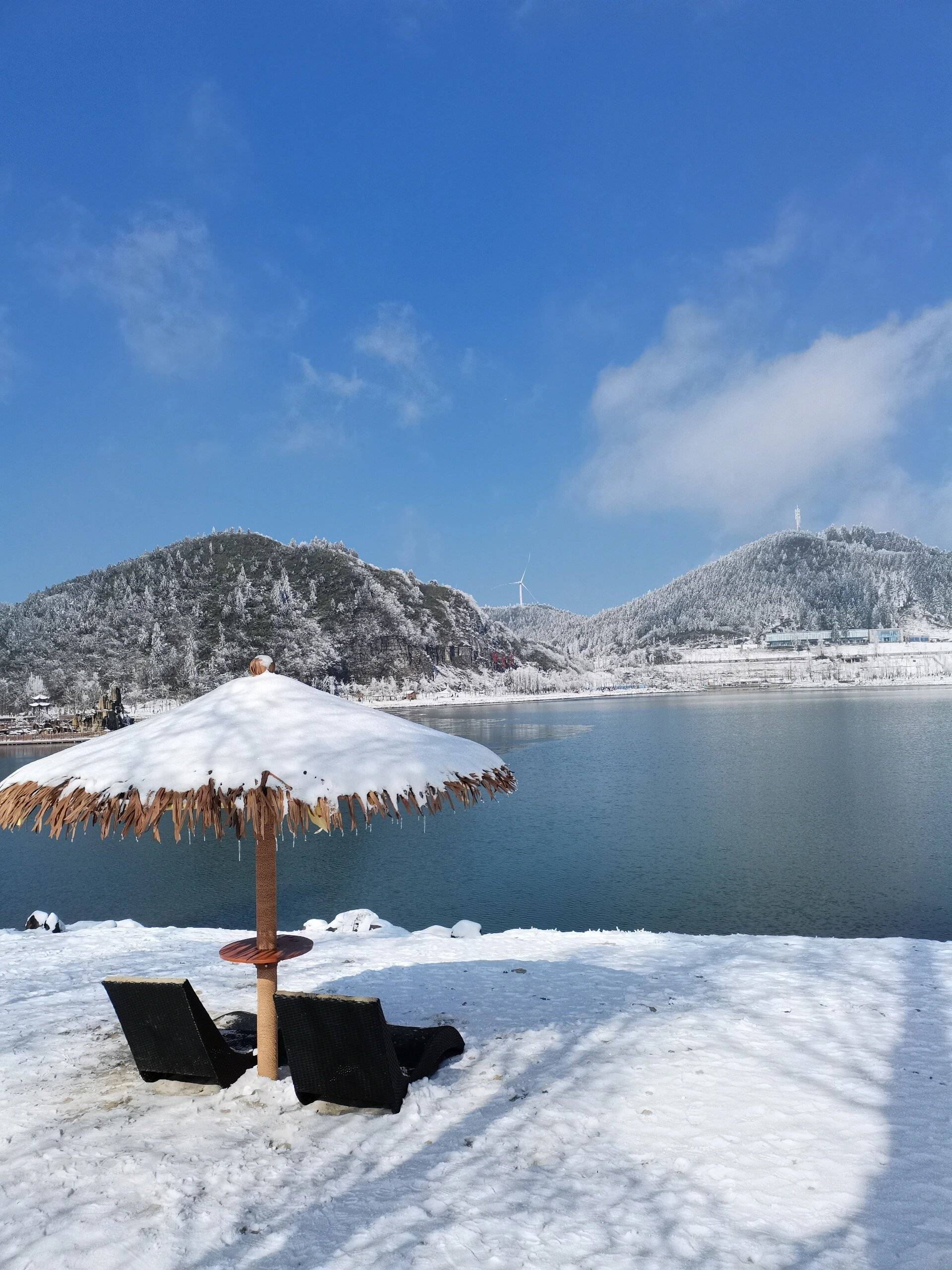 南天湖雪景图片