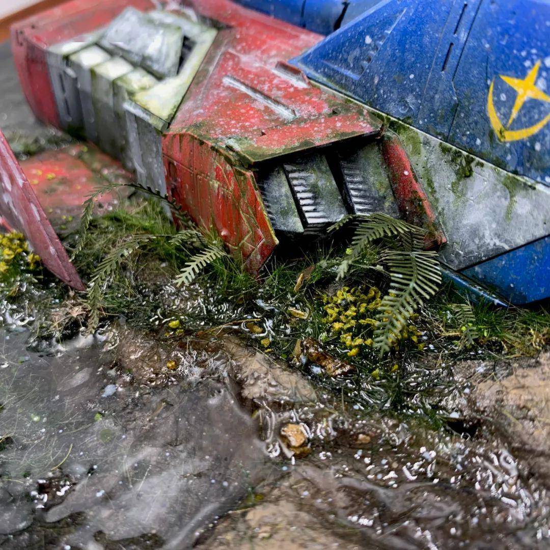 战损场景作,沼泽之中的核心战机遗骸