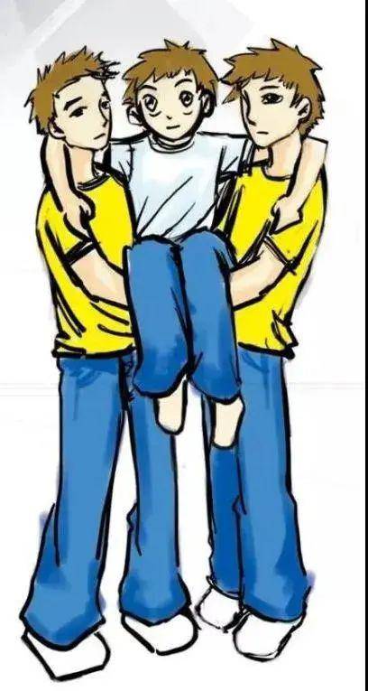 (7)三人或四人异侧运送:适用于平托法搬运,主要用于有脊柱骨折的伤员.