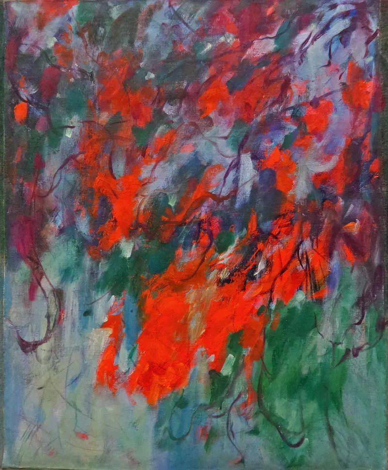 雨中鳳凰花 flame tree flower in the rain65 ×80cm 2007年