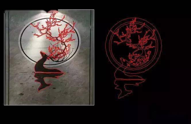 水刀拼花描图到切割步骤简解,内含石材拼花cad