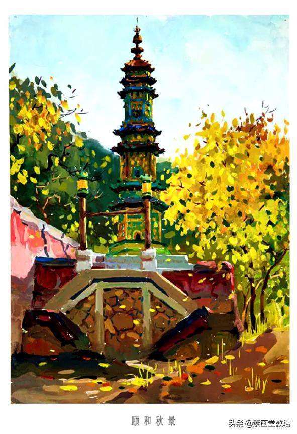 转一组水粉风景写生作品,画得很不错,学习了