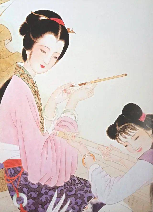 李清照词意 (局部)李清照词意牡丹仙子 局部牡丹仙子箜篌图葬花吟芭蕉