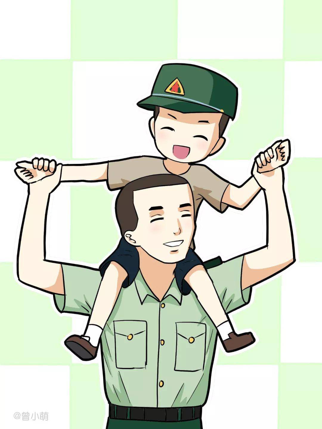 军人家庭漫画图片图片
