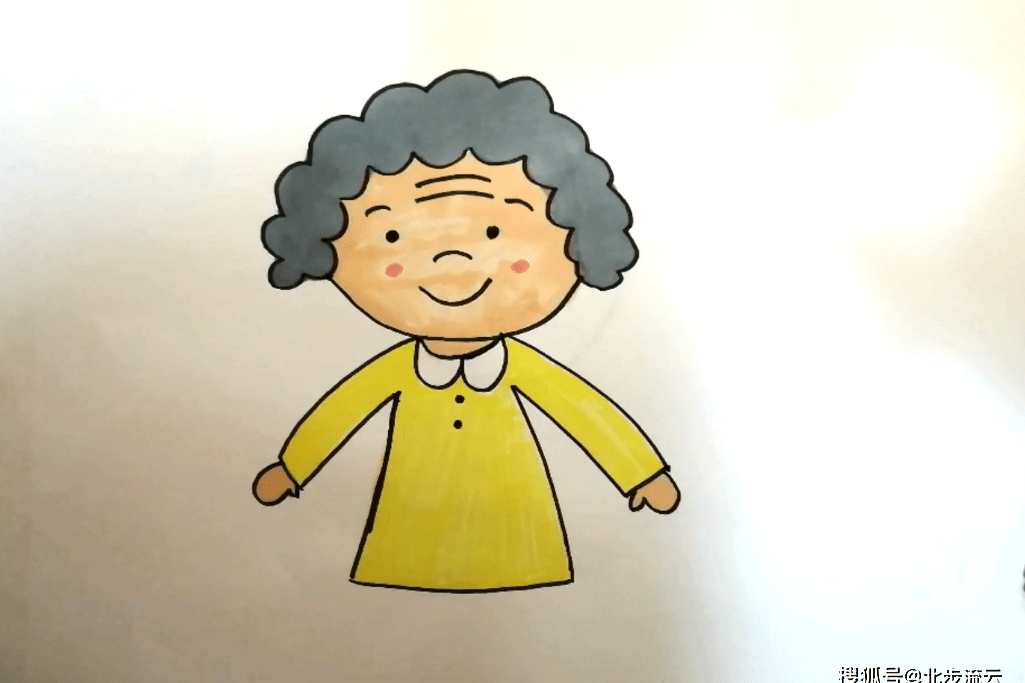奶奶画像儿童画简单图片