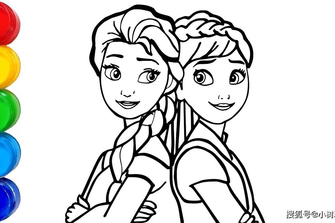 儿童亲子趣味益智画画一起来画出漂亮的迪士尼公主姐妹吧