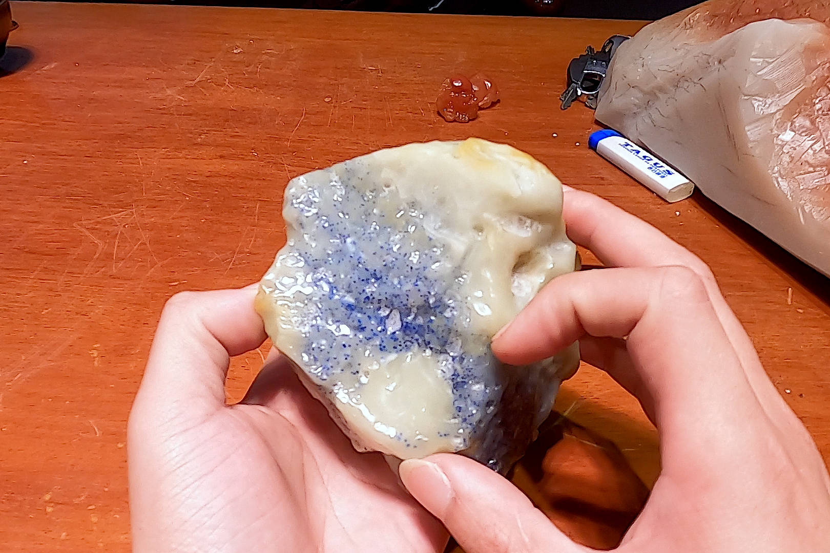 青田石蓝星的终极尝试将一块印章石精刻出最美的文殊巡世