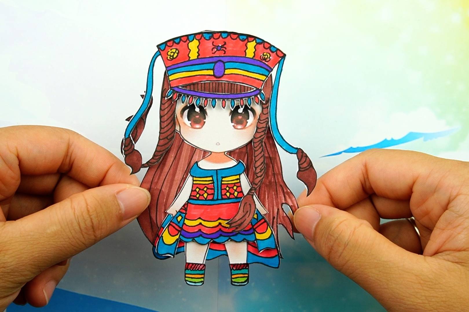 精灵梦叶罗丽手工换装秀,diy黑香菱仙子纸娃娃,卡通萌版装扮