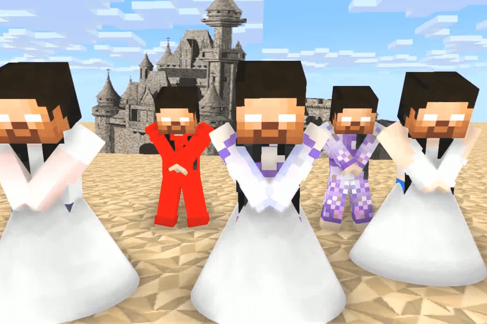 mc动画him穿裙子跳蹲蹲舞