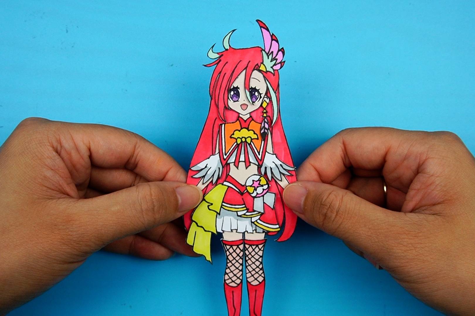 光之美少女纸娃娃手工泷泽飞鸟变身后手绘教程