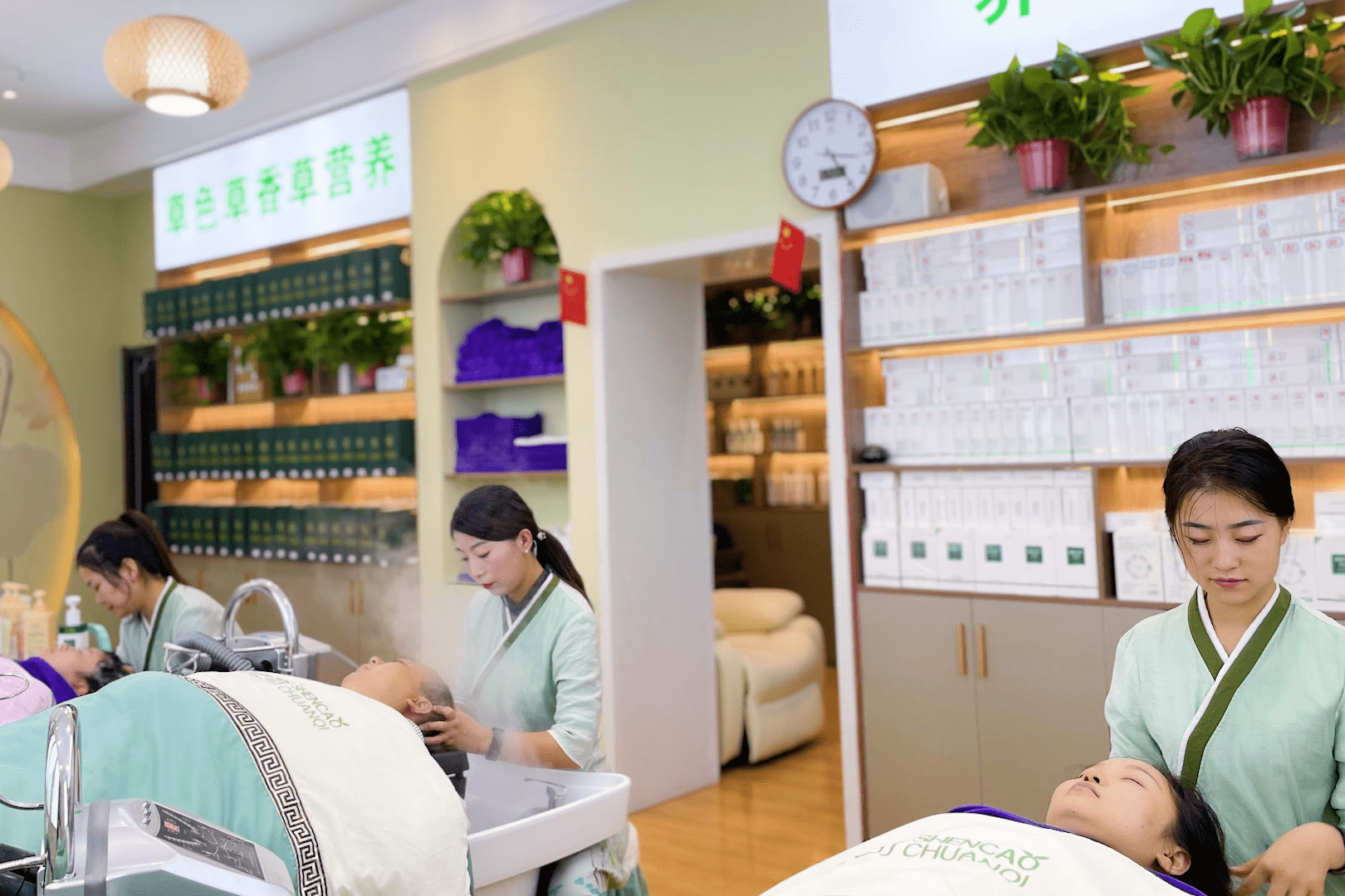 神草传奇养发馆纯天然植物养发草本植物养发