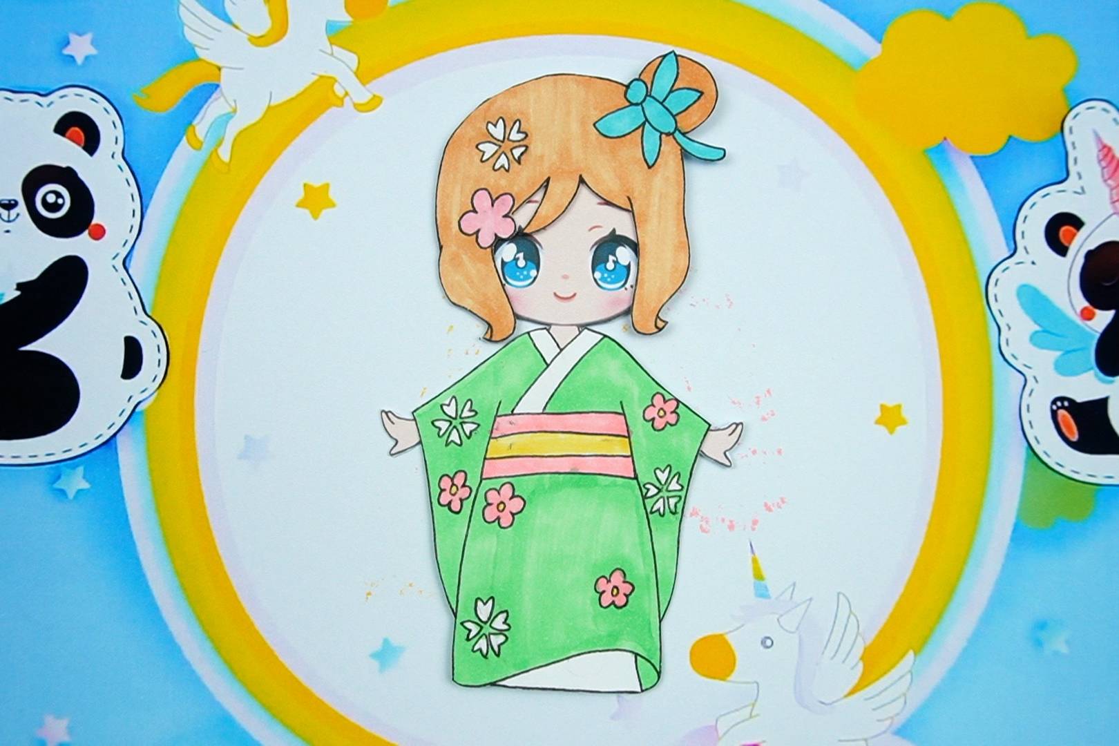 青壹坊未央颂创意手工,纸娃娃卡通女孩卓文君