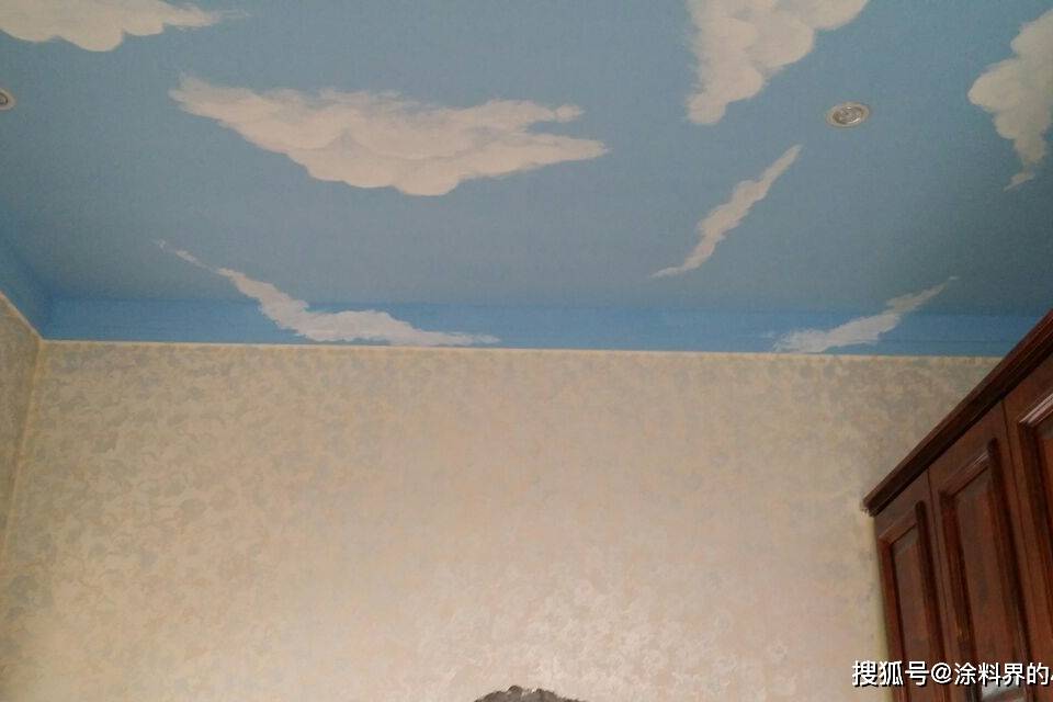 蓝天白云漆走进大自然的艺术漆内墙涂料儿童房的首选风格