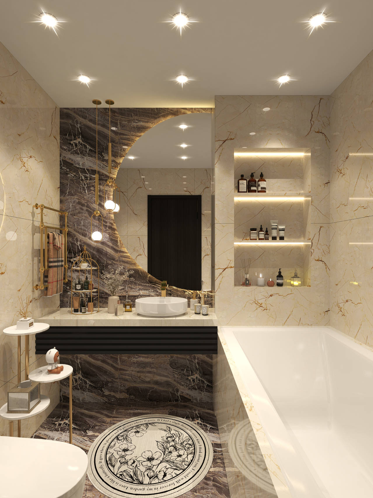 浴室设计,现代轻奢风,品质生活必备!