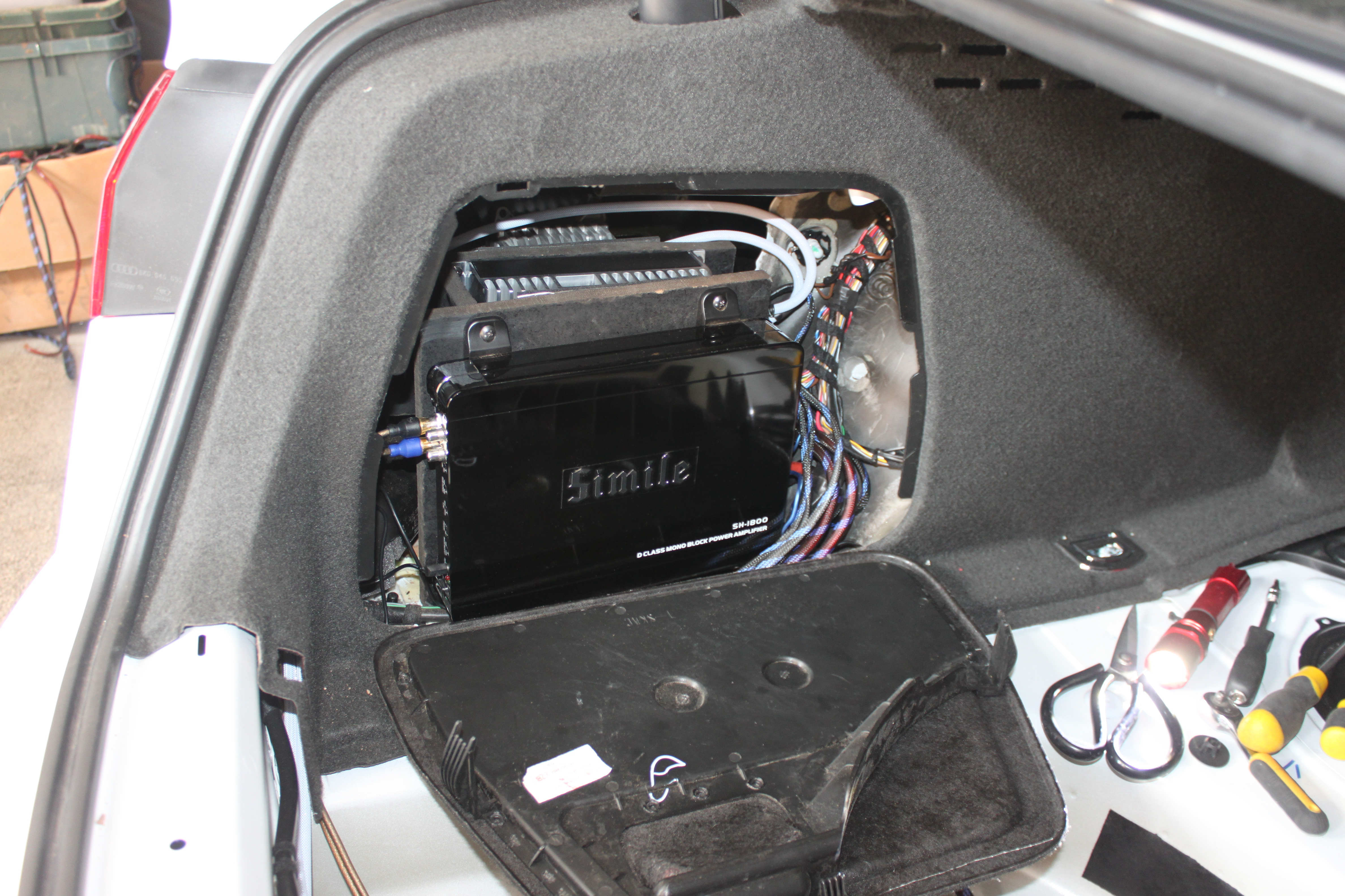 奥迪a3改装绅士宝cs62二分频音响喇叭搭配功放广州道声汽车音响