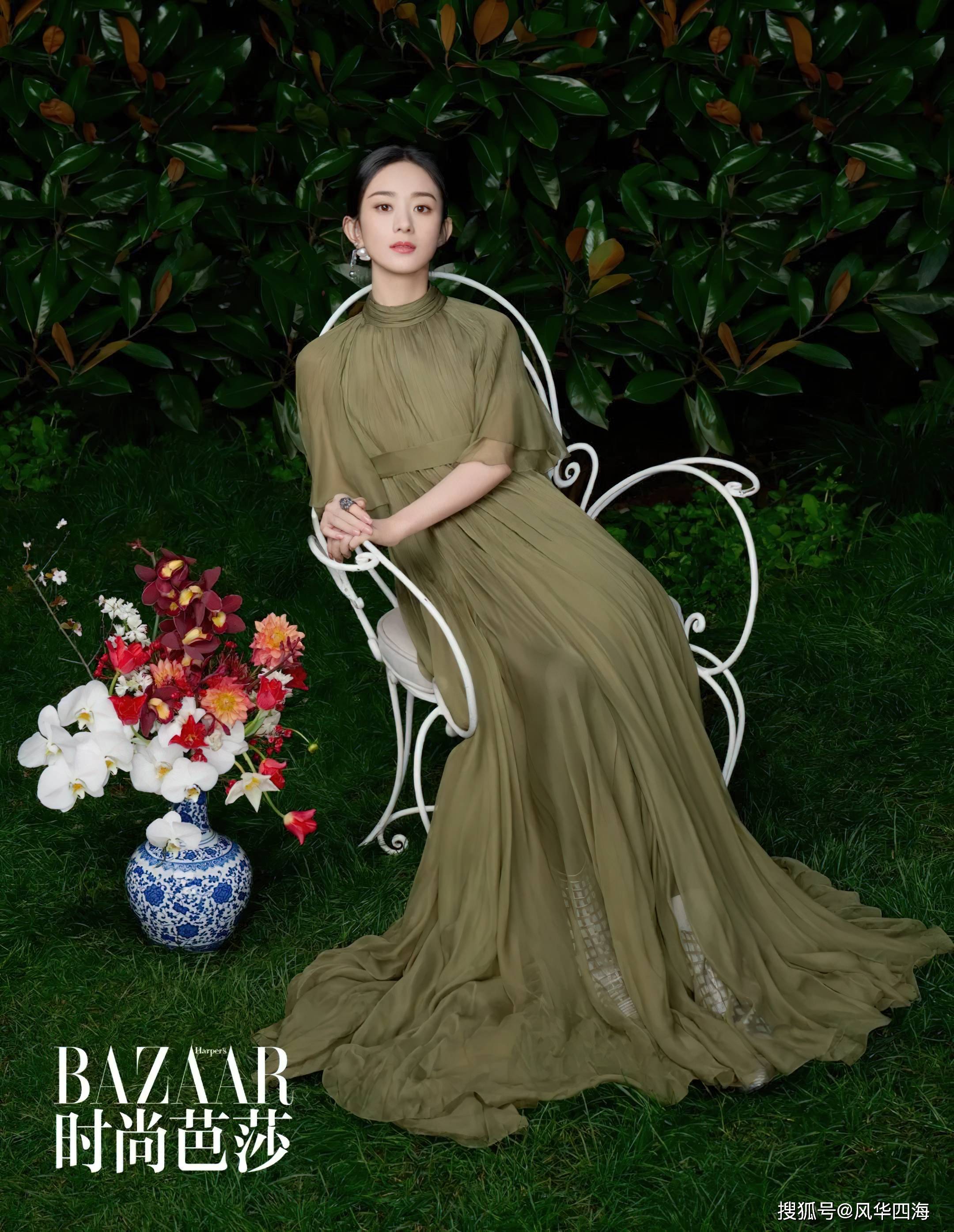 赵丽颖时尚芭莎写真复古小公主高级感十足