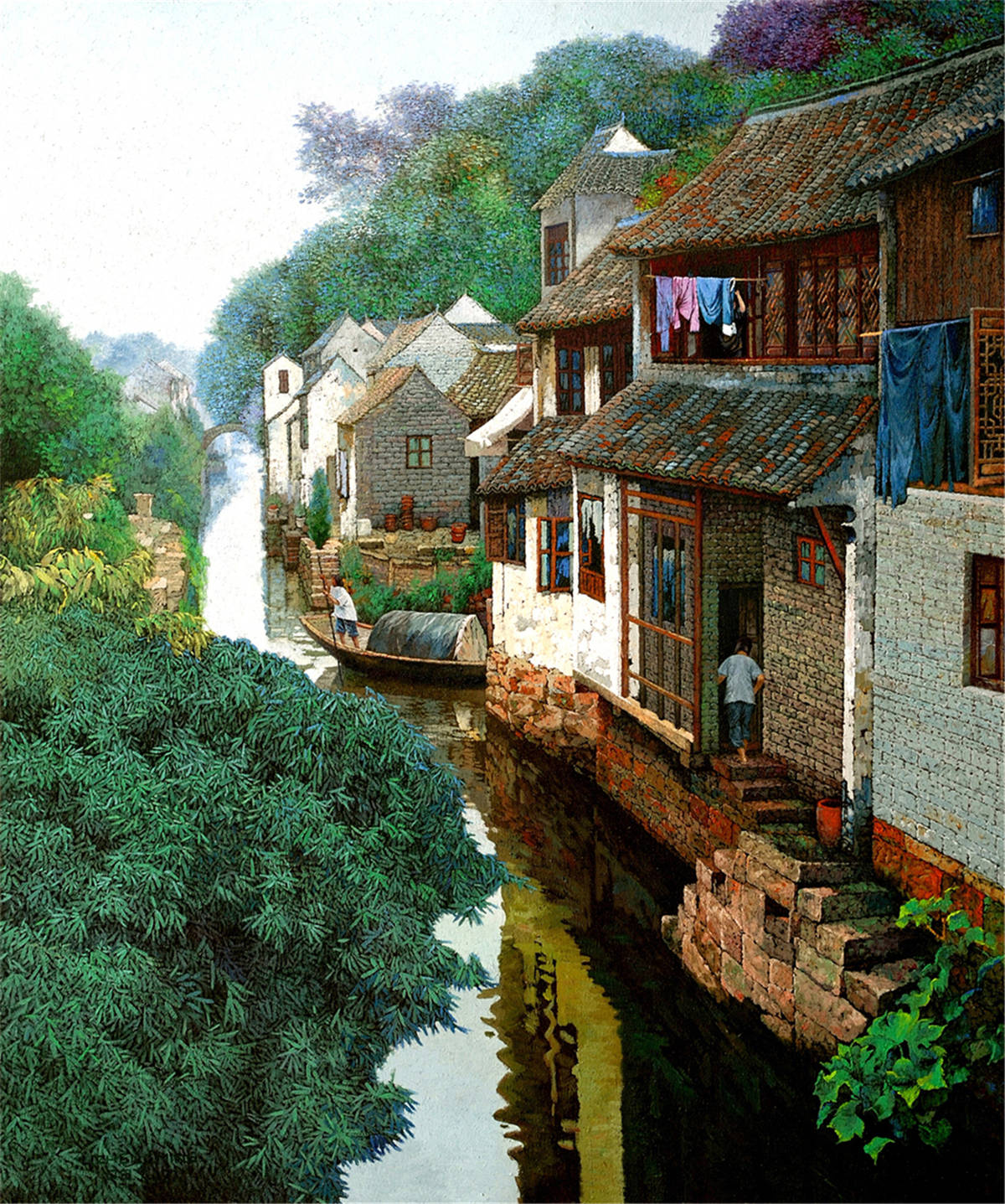 油画水乡系列(一)100×120cm 2008年