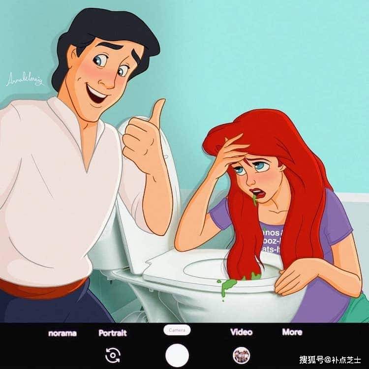 迪士尼公主们的怀孕照艺术家借助卡通角色记录了自己的怀孕历程