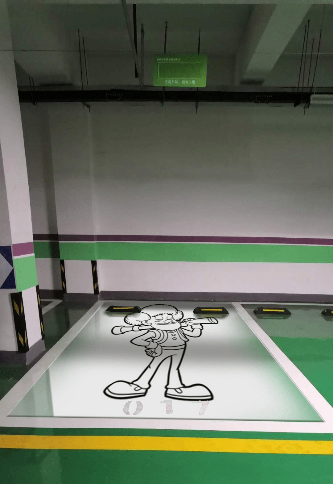 漫呗手绘丨车位涂鸦,让你的车位变成一道靓丽的风景线