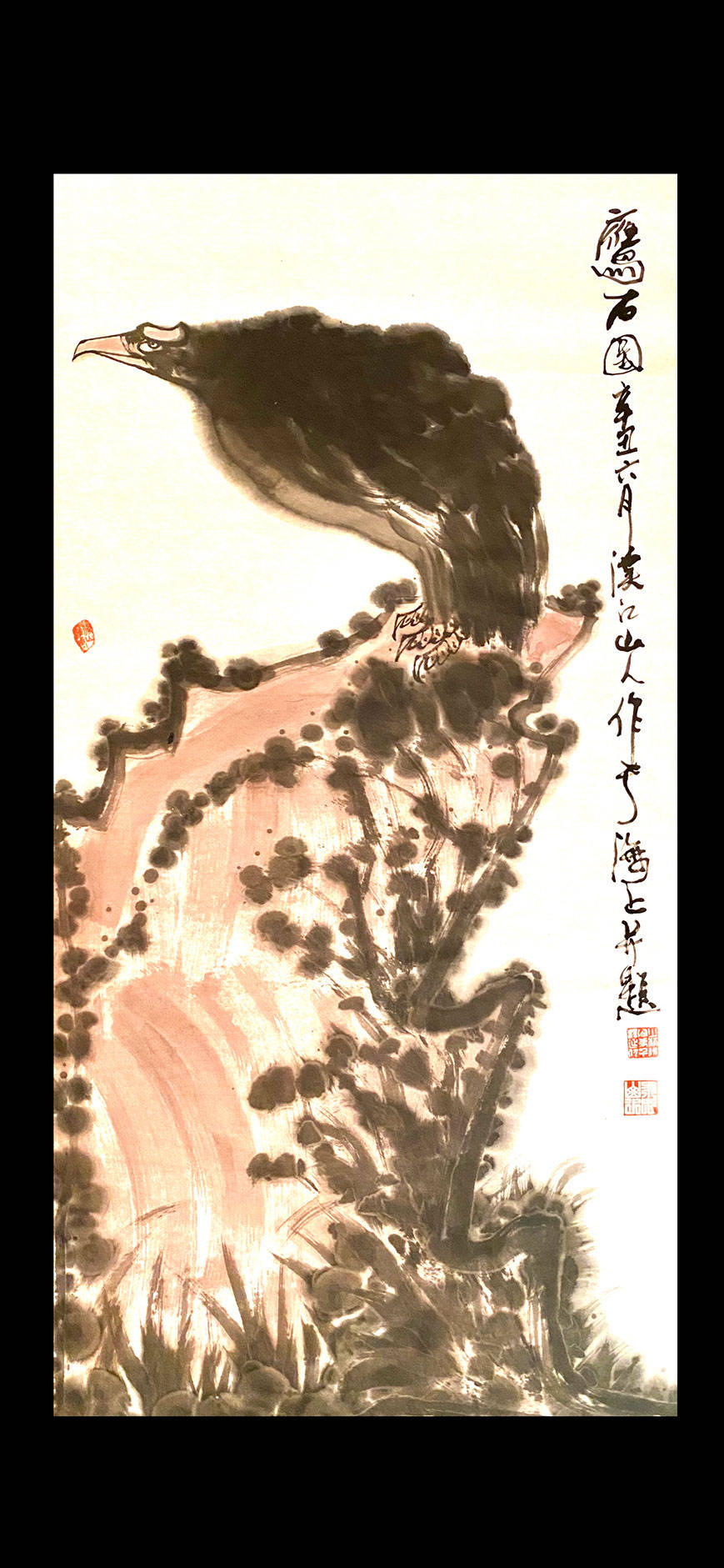 国画大家,画鹰大家,指墨画艺术大师朱祖国 作品