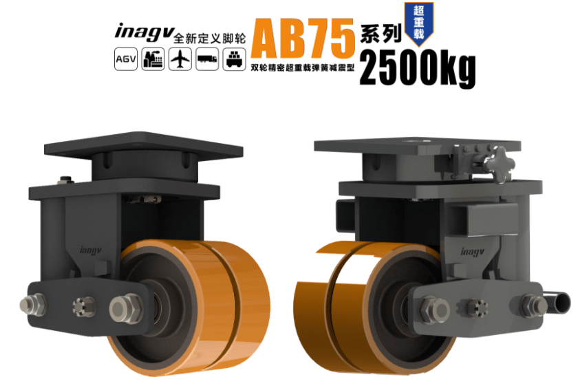 【新品】inagv精密超重載彈簧型ab75系列腳輪,超重型貨物移動解決方案