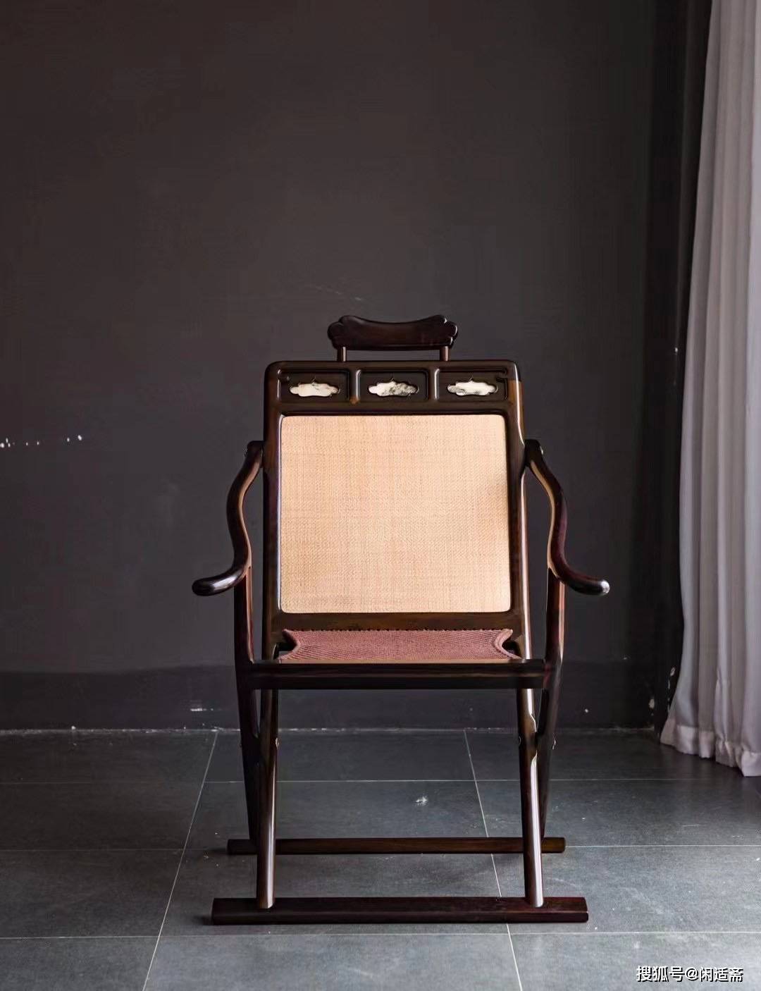 原创老红木直背交椅式躺椅舒适的中式休闲家具