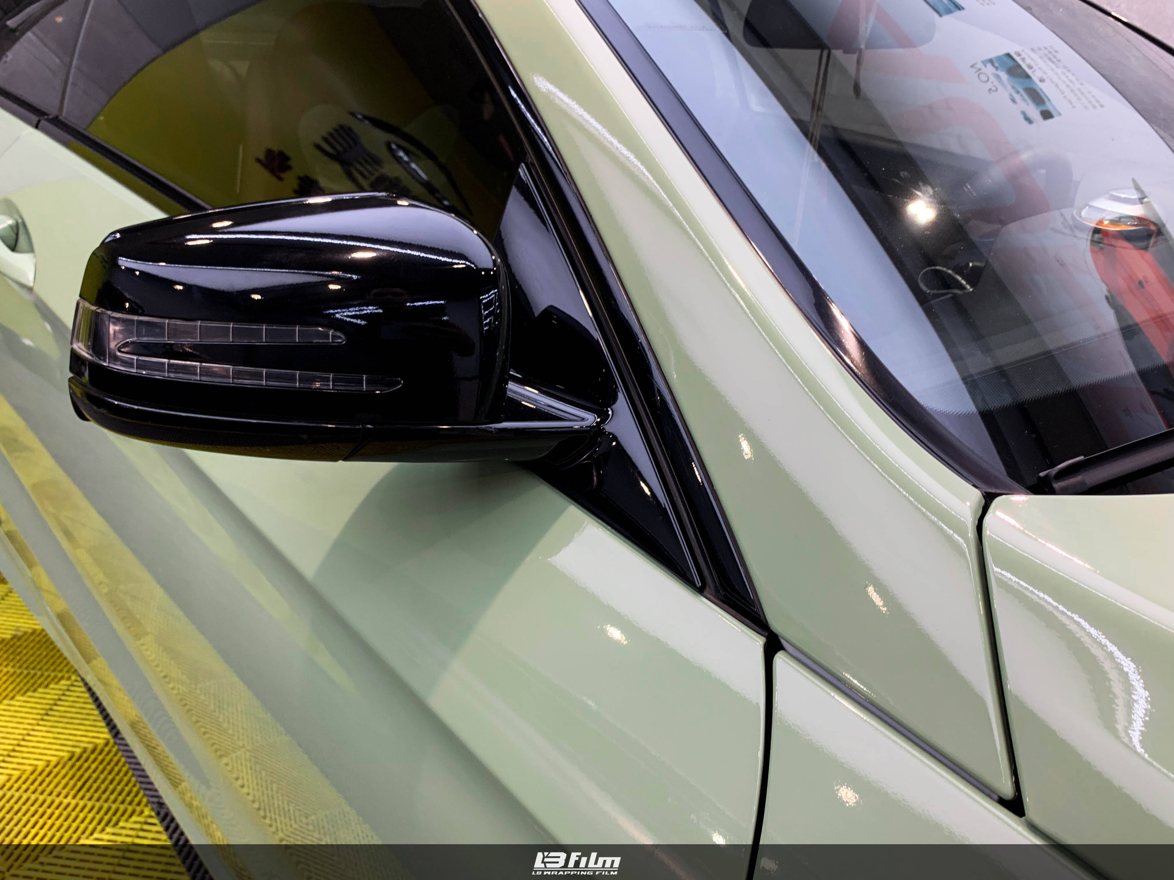 奔驰装贴lb高亮卡其绿质感超强(lbfilm)