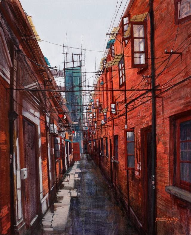 1/ 12 姚冬青 《上海弄堂》油画 50x60cm 2015