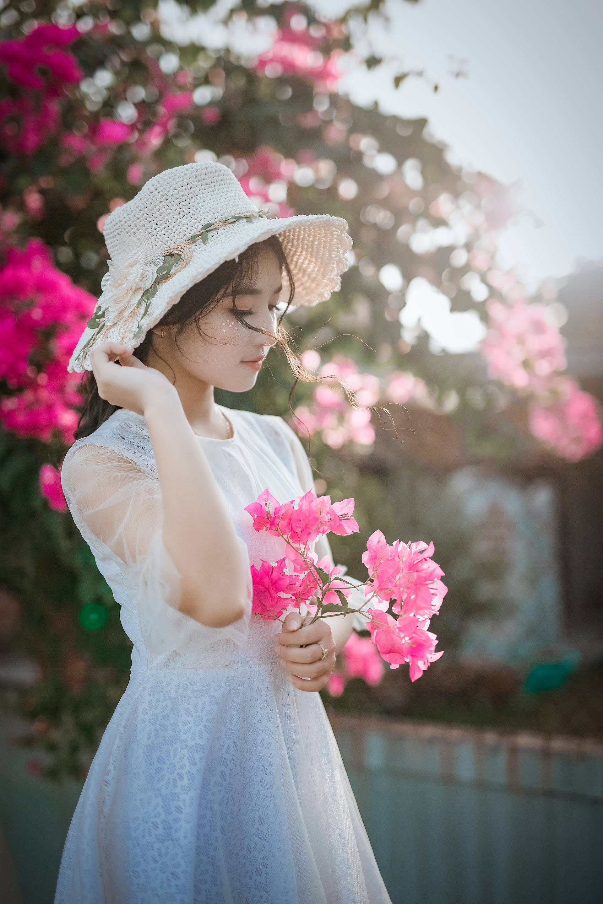 摄影 唯美 花与美女