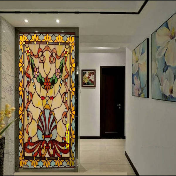 胶片或pp纸上的彩色图案画的艺术品和平板玻璃经过来工业粘胶粘合而成