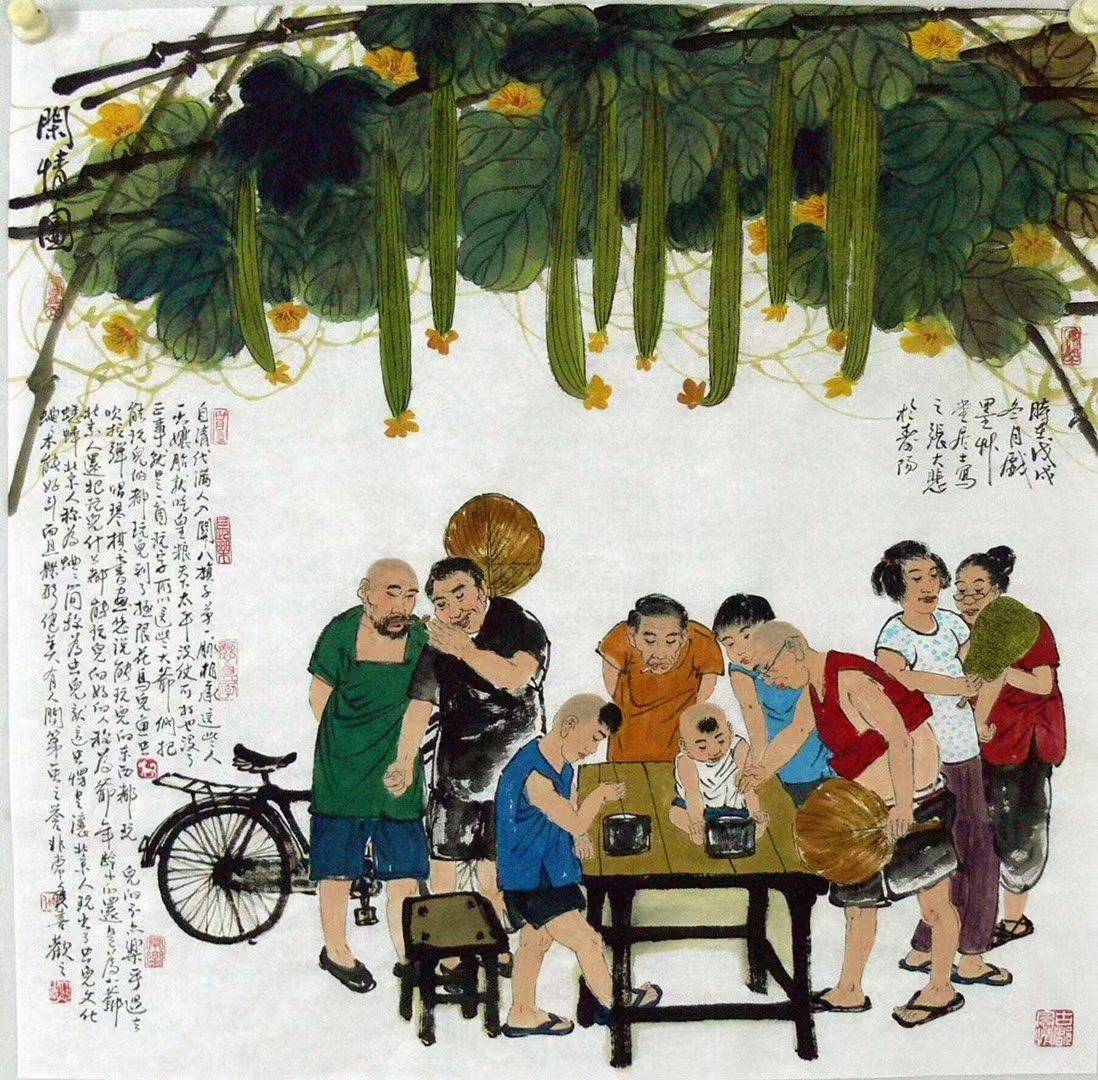 画家张大悲笔下的老北京满满的人间烟火味