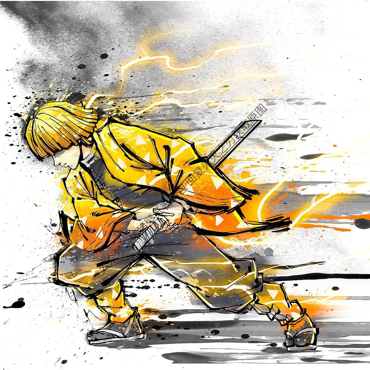 鬼灭之刃壁纸丨超帅水墨画