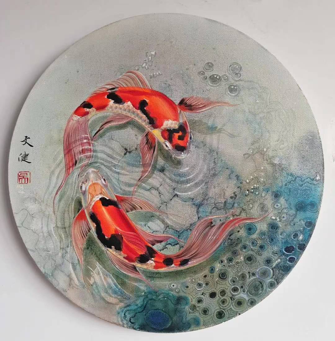 青年实力派锦鲤油画艺术家吴文健