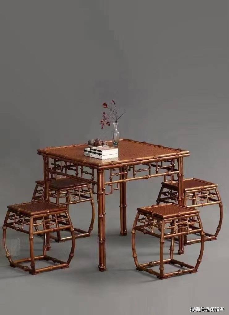 文房家具筇竹休闲方桌极富文人气息