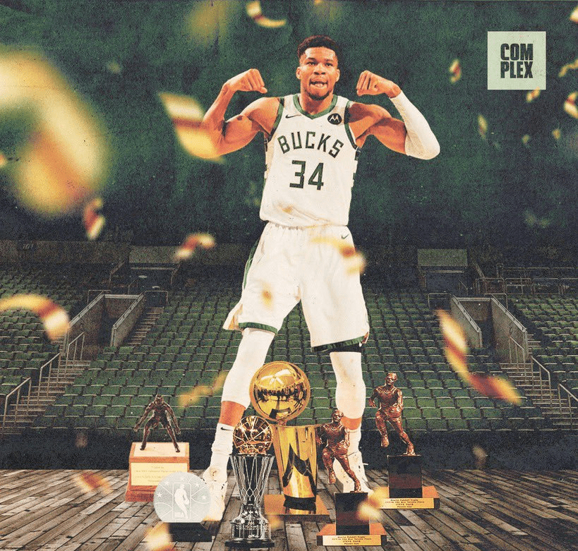 恐怖!字母哥26岁囊获mvp&总冠军&fmvp&dpoy等所有荣誉