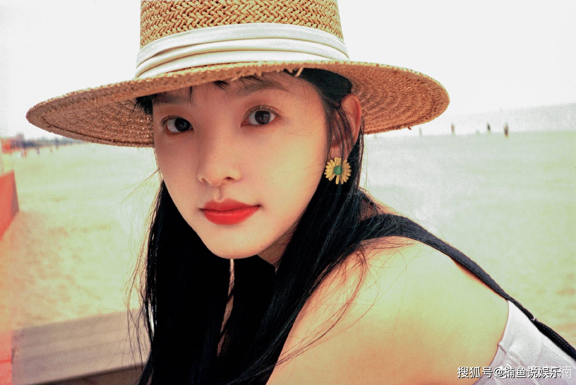 原创章若楠真的长在审美点上齐刘海太阳帽夏日清新气质扑面而来