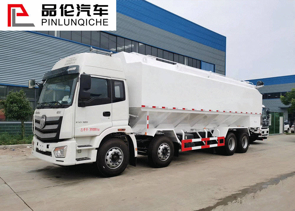 福田欧曼前四后八散装饲料运输车散装饲料车40方详细参数