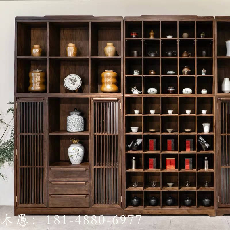 新中式多功能博古架 中式实木隔断 展示架